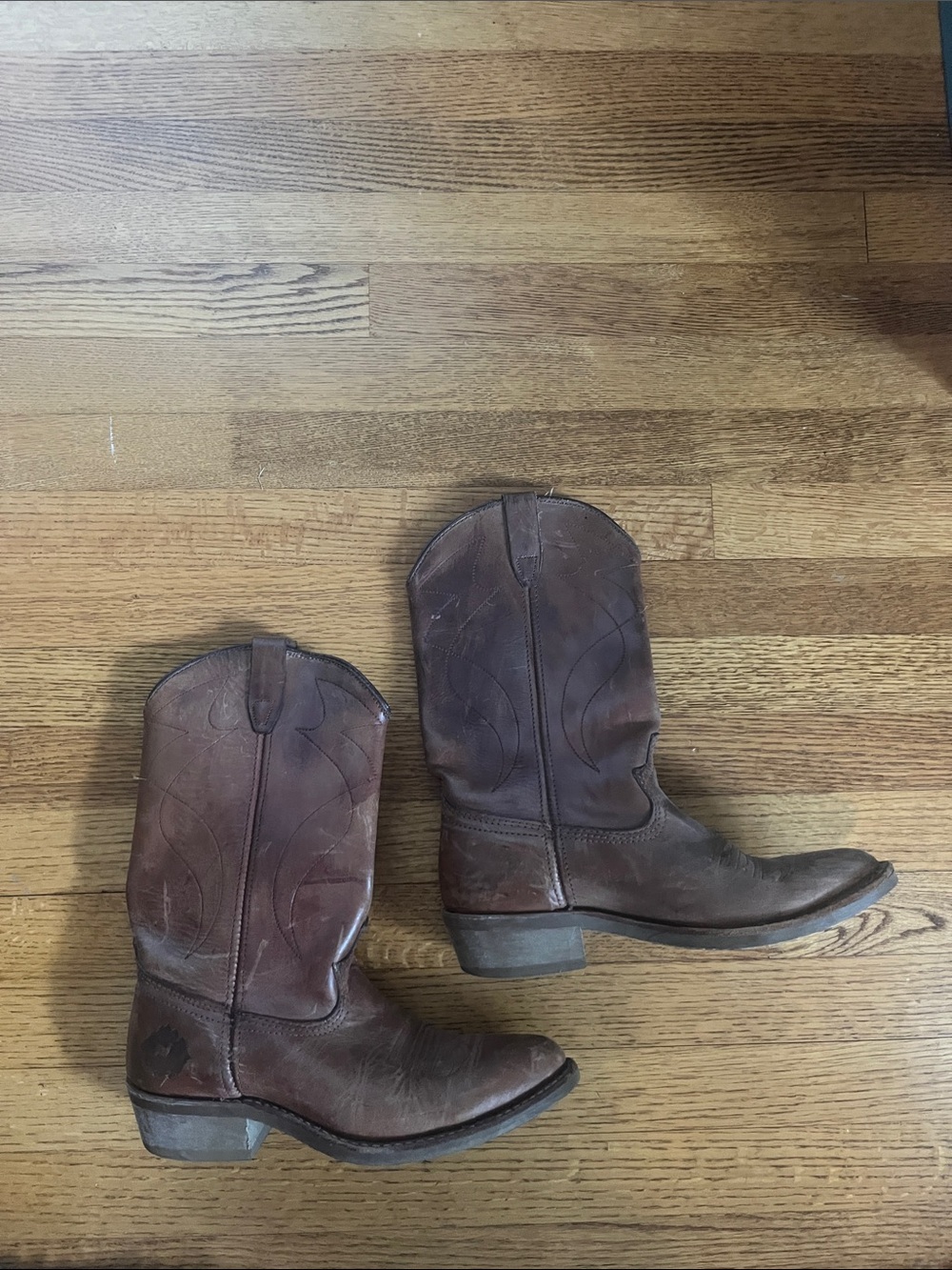 Brown Leather Western Cowboy Boots